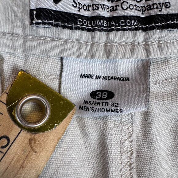Columbia Mens 38x30 Sand White Utility Cargo Pants Cotton Polyester ROC AM8142 - Picture 9 of 11